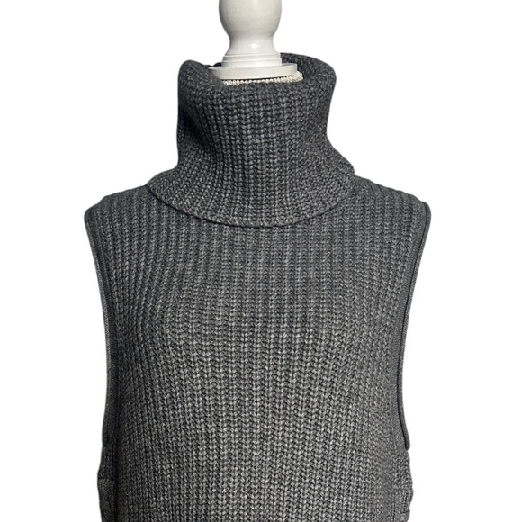 Autumn Cashmere Sleeveless Turtleneck Sweater in Grey Size Small EUC - Picture 1 of 10